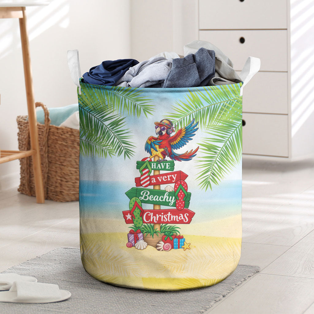 Hawaii Christmas Laundry Basket Have A Very Beachy Christmas LT05 Multicolor - Polynesian Pride