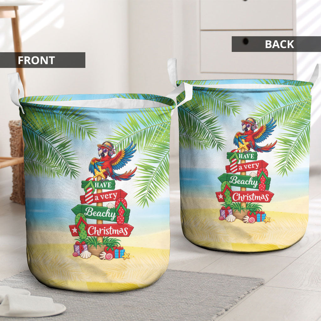 Hawaii Christmas Laundry Basket Have A Very Beachy Christmas LT05 - Polynesian Pride
