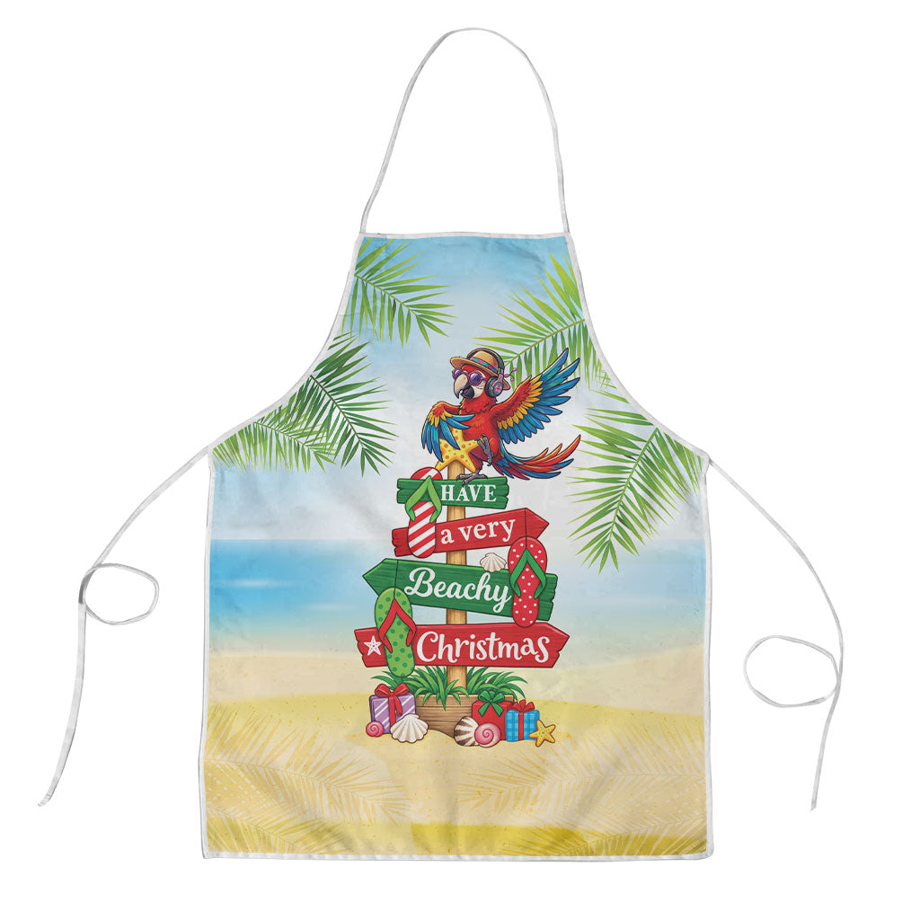 Hawaii Christmas Apron Have A Very Beachy Christmas LT05 Multicolor - Polynesian Pride