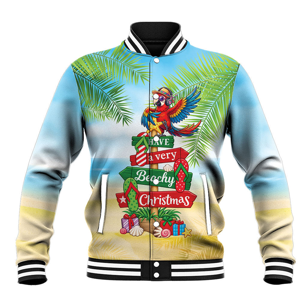 Hawaii Christmas Baseball Jacket Have A Very Beachy Christmas LT05 Unisex Multicolor - Polynesian Pride