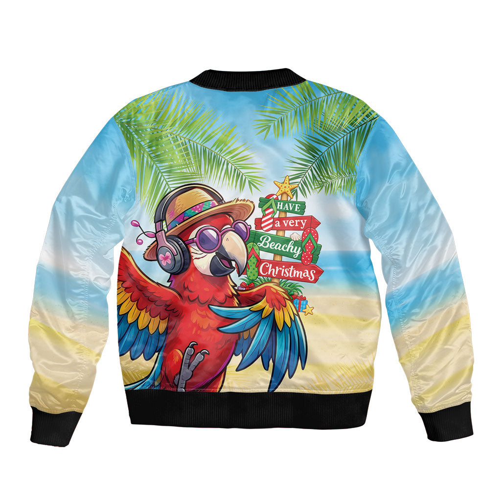 Hawaii Christmas Bomber Jacket Have A Very Beachy Christmas LT05 - Polynesian Pride