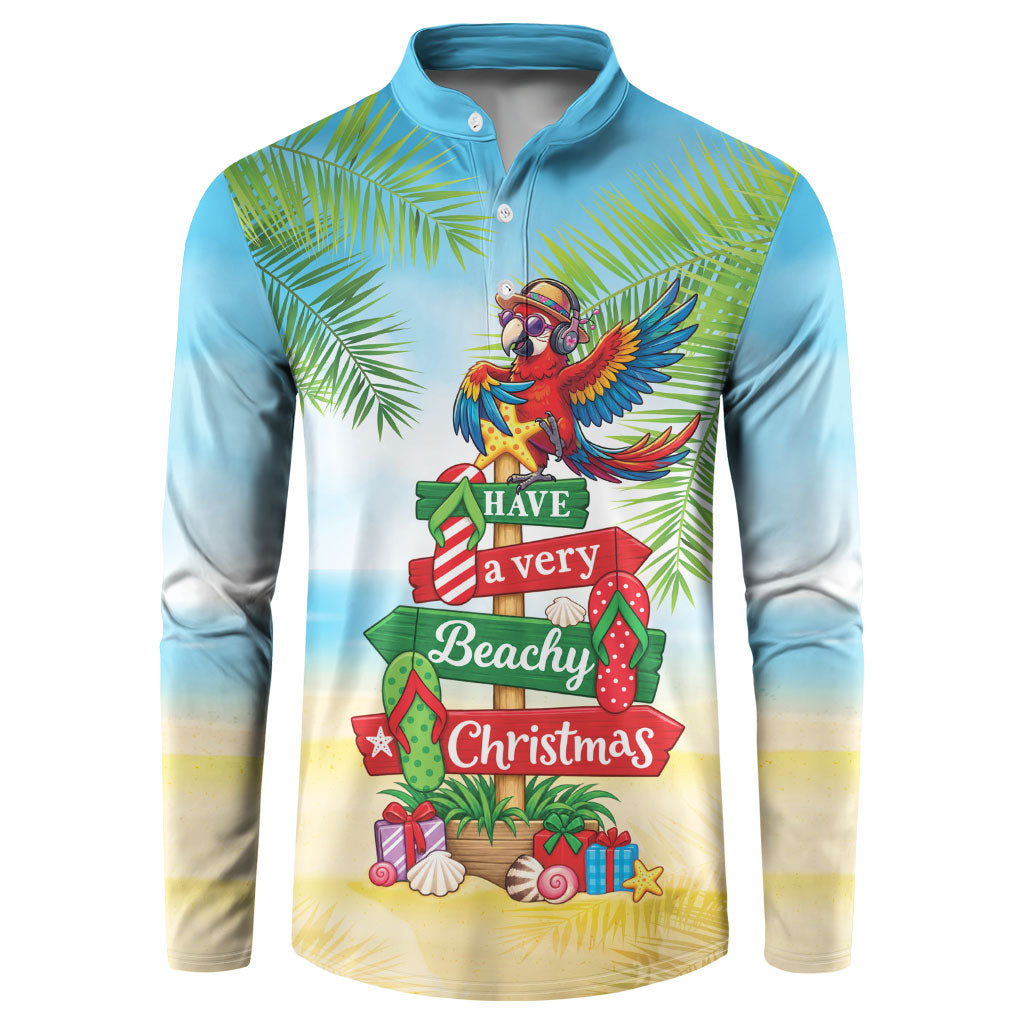 Hawaii Christmas Button Sweatshirt Have A Very Beachy Christmas LT05 Multicolor - Polynesian Pride