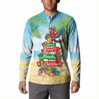Hawaii Christmas Button Sweatshirt Have A Very Beachy Christmas LT05 - Polynesian Pride
