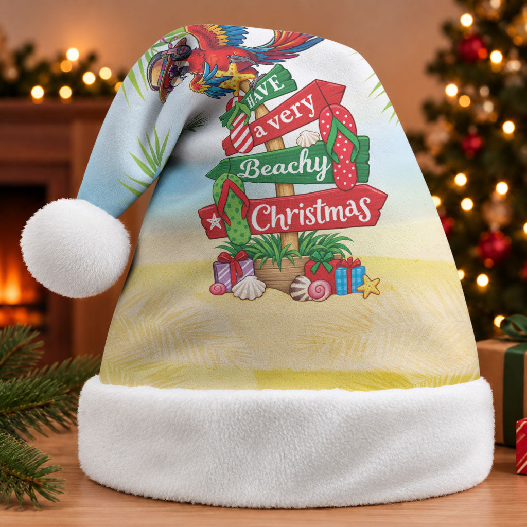 Hawaii Christmas Santa Hat Have A Very Beachy Christmas LT05 Without Fur Multicolor - Polynesian Pride