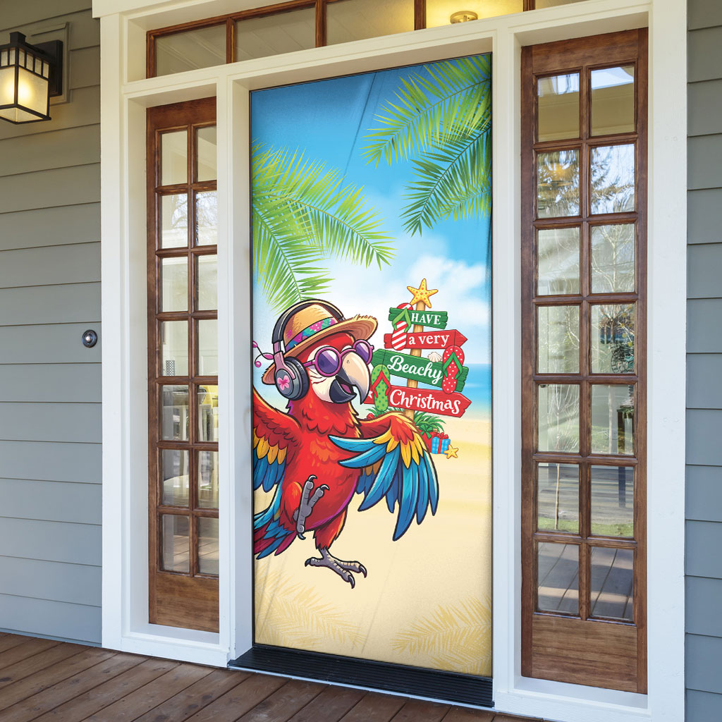Hawaii Christmas Door Cover Have A Very Beachy Christmas LT05 - Polynesian Pride