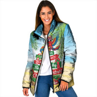 Hawaii Christmas Padded Jacket Have A Very Beachy Christmas LT05 Women Multicolor - Polynesian Pride