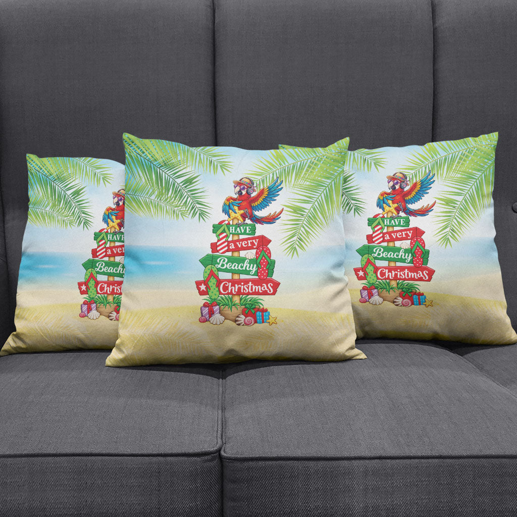 Hawaii Christmas Pillow Cover Have A Very Beachy Christmas LT05 - Polynesian Pride