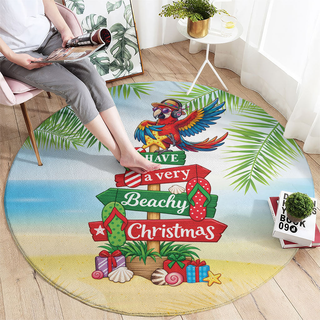 Hawaii Christmas Round Carpet Have A Very Beachy Christmas LT05 - Polynesian Pride