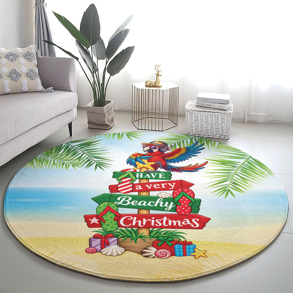 Hawaii Christmas Round Carpet Have A Very Beachy Christmas LT05 - Polynesian Pride