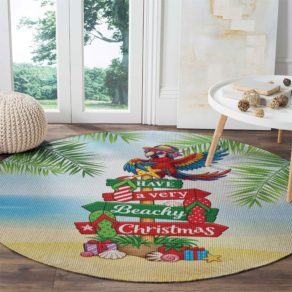 Hawaii Christmas Round Carpet Have A Very Beachy Christmas LT05 - Polynesian Pride
