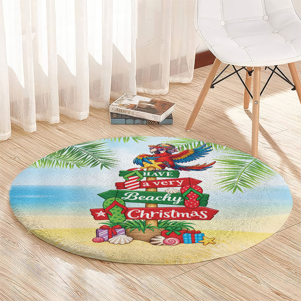 Hawaii Christmas Round Carpet Have A Very Beachy Christmas LT05 - Polynesian Pride