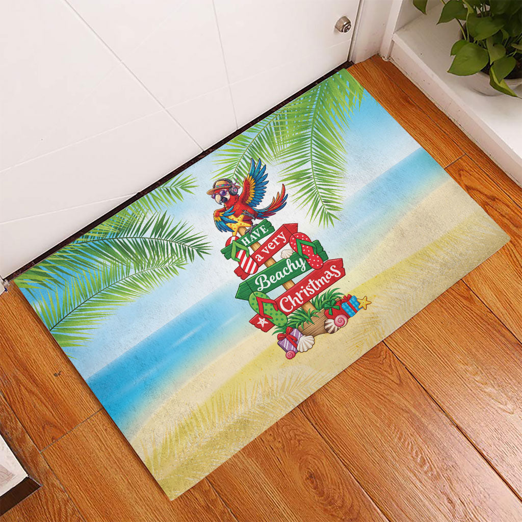 Hawaii Christmas Rubber Doormat Have A Very Beachy Christmas LT05 - Polynesian Pride