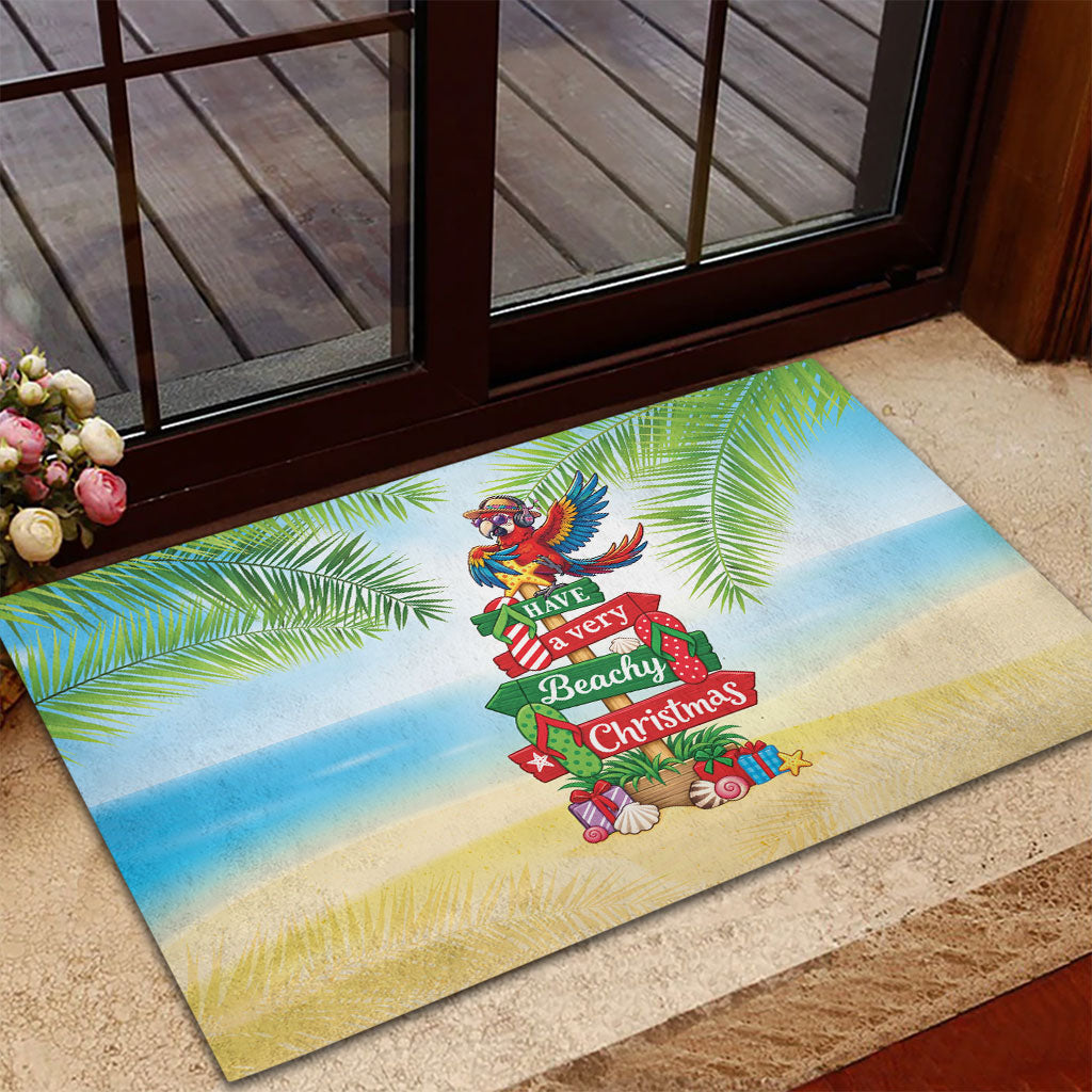 Hawaii Christmas Rubber Doormat Have A Very Beachy Christmas LT05 - Polynesian Pride
