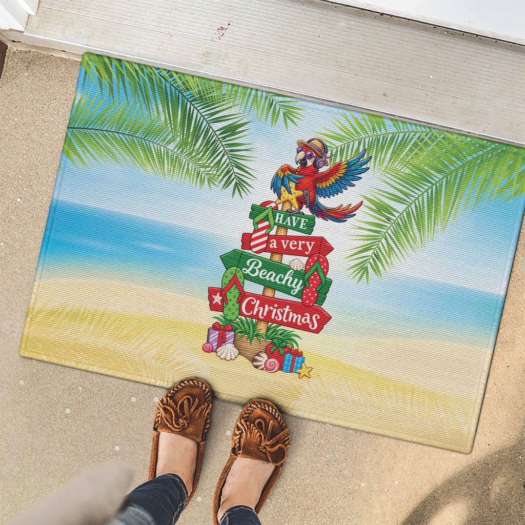 Hawaii Christmas Rubber Doormat Have A Very Beachy Christmas LT05 - Polynesian Pride