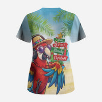 Hawaii Christmas Scrub Top Have A Very Beachy Christmas
