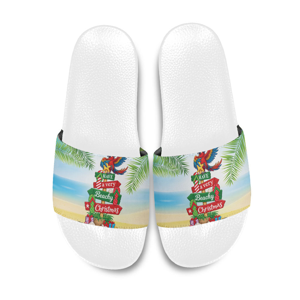 Hawaii Christmas Slide Sandals Have A Very Beachy Christmas LT05 Multicolor - Polynesian Pride