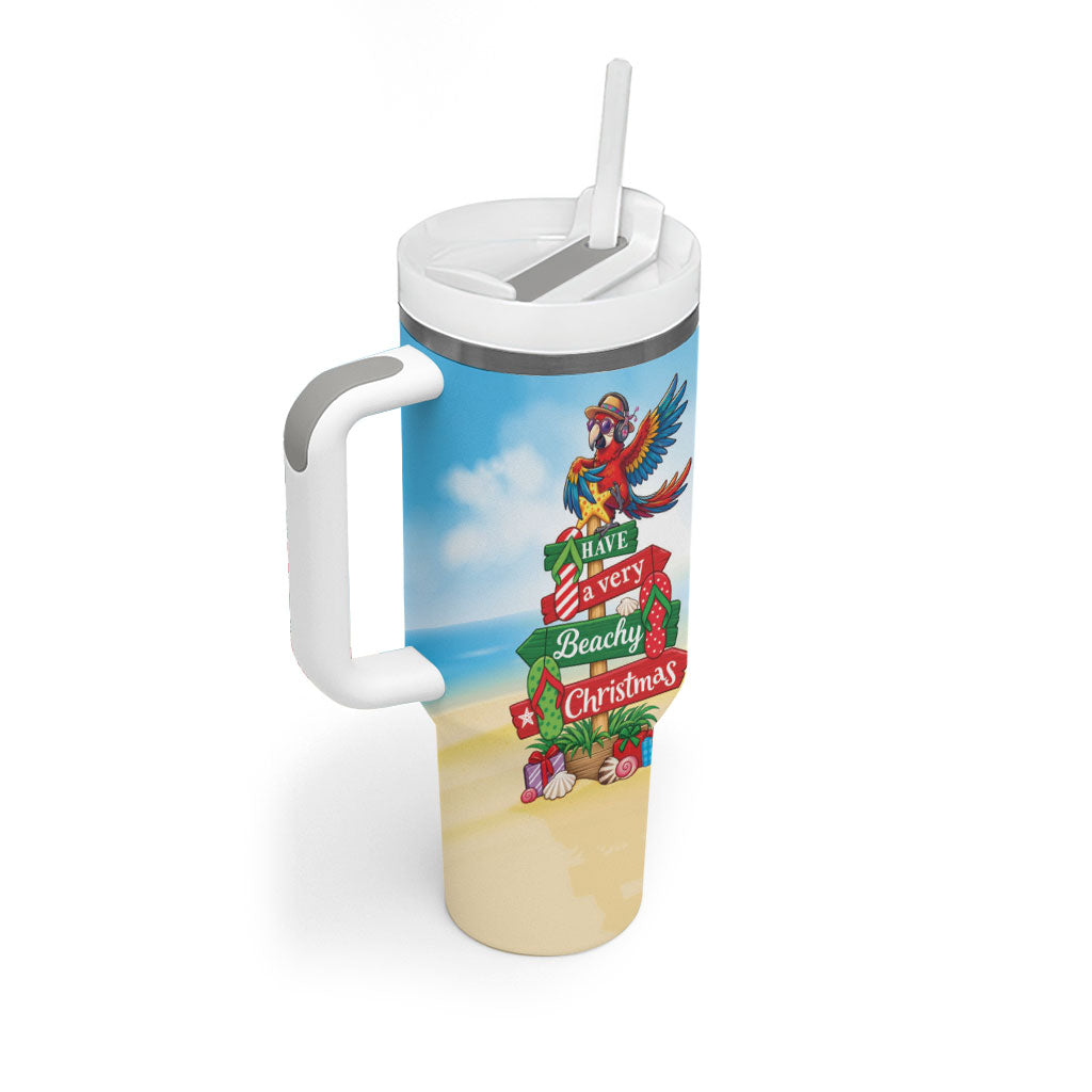 Hawaii Christmas Tumbler With Handle Have A Very Beachy Christmas LT05 - Polynesian Pride