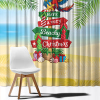 Hawaii Christmas Window Curtain Have A Very Beachy Christmas LT05 - Polynesian Pride