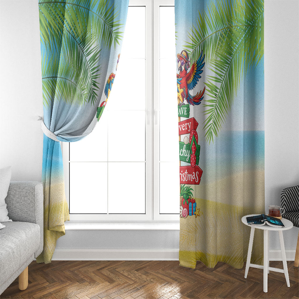 Hawaii Christmas Window Curtain Have A Very Beachy Christmas LT05 - Polynesian Pride