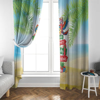 Hawaii Christmas Window Curtain Have A Very Beachy Christmas LT05 - Polynesian Pride