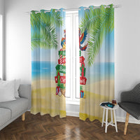 Hawaii Christmas Window Curtain Have A Very Beachy Christmas LT05 With Grommets Multicolor - Polynesian Pride