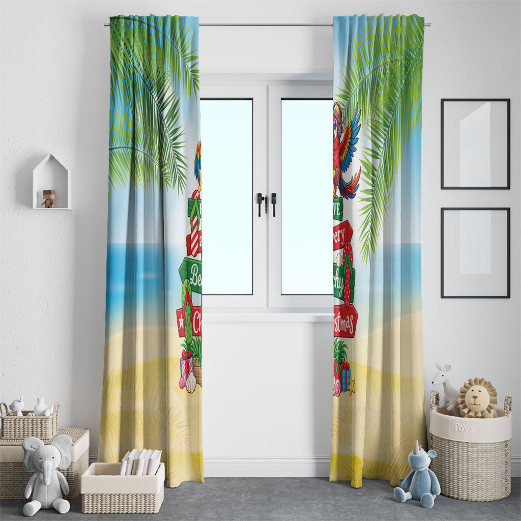Hawaii Christmas Window Curtain Have A Very Beachy Christmas LT05 - Polynesian Pride