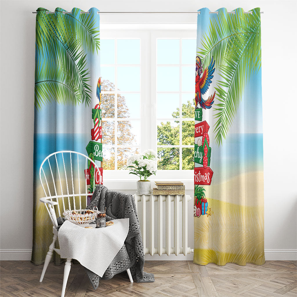 Hawaii Christmas Window Curtain Have A Very Beachy Christmas LT05 - Polynesian Pride