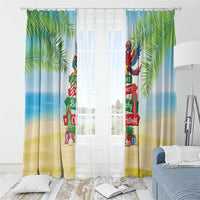 Hawaii Christmas Window Curtain Have A Very Beachy Christmas LT05 - Polynesian Pride