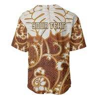 Personalized Fiji Spring Break Baseball Jersey Fijian Tapa Pattern Brown LT05 - Polynesian Pride