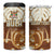 Personalized Fiji Spring Break 4 in 1 Can Cooler Tumbler Fijian Tapa Pattern Brown