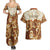 Personalized Fiji Spring Break Couples Matching Summer Maxi Dress and Hawaiian Shirt Fijian Tapa Pattern Brown LT05 - Polynesian Pride