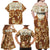 Personalized Fiji Spring Break Family Matching Off Shoulder Maxi Dress and Hawaiian Shirt Fijian Tapa Pattern Brown LT05 - Polynesian Pride