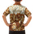 Personalized Fiji Spring Break Family Matching Off Shoulder Short Dress and Hawaiian Shirt Fijian Tapa Pattern Brown LT05 - Polynesian Pride