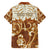 Personalized Fiji Spring Break Family Matching Short Sleeve Bodycon Dress and Hawaiian Shirt Fijian Tapa Pattern Brown LT05 - Polynesian Pride