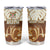 Personalized Fiji Spring Break Tumbler Cup Fijian Tapa Pattern Brown