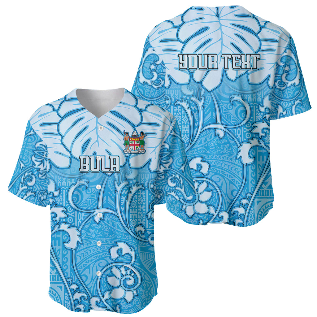 Personalized Fiji Spring Break Baseball Jersey Fijian Tapa Pattern Blue LT05 - Polynesian Pride