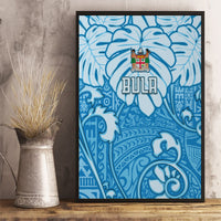 Fiji Spring Break Canvas Wall Art Fijian Tapa Pattern Blue LT05 - Polynesian Pride