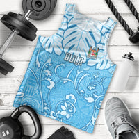 Personalized Fiji Spring Break Men Tank Top Fijian Tapa Pattern Blue LT05 Blue - Polynesian Pride