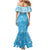 Personalized Fiji Spring Break Mermaid Dress Fijian Tapa Pattern Blue LT05 - Polynesian Pride