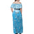 Personalized Fiji Spring Break Off Shoulder Maxi Dress Fijian Tapa Pattern Blue LT05 - Polynesian Pride