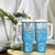 Personalized Fiji Spring Break Tumbler With Handle Fijian Tapa Pattern Blue