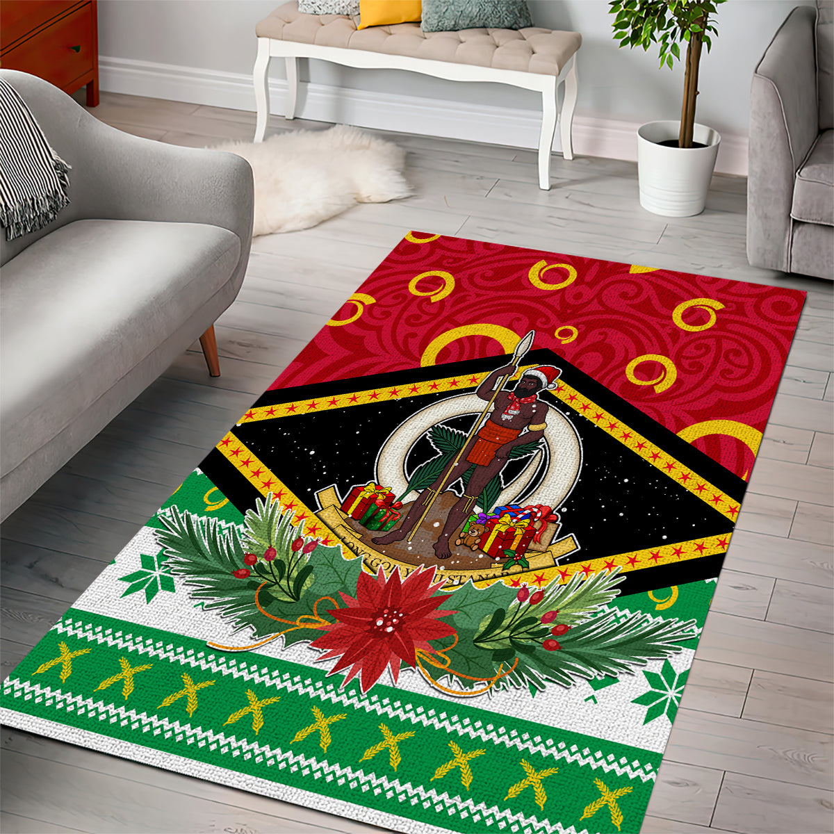 Vanuatu Christmas Area Rug Santa God Yumi LT05 - Polynesian Pride