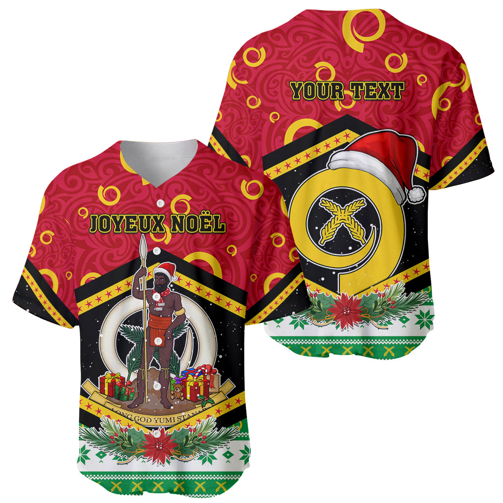 Personalized Vanuatu Christmas Baseball Jersey Santa God Yumi LT05 - Polynesian Pride