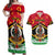 Personalized Vanuatu Christmas Couples Matching Off Shoulder Maxi Dress and Hawaiian Shirt Santa God Yumi LT05 Red - Polynesian Pride