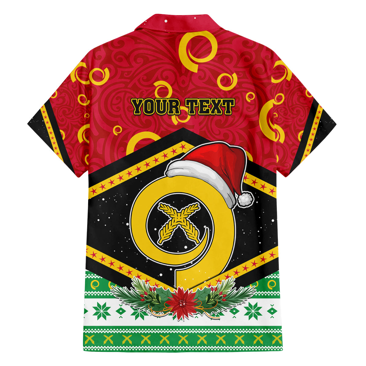 Personalized Vanuatu Christmas Family Matching Off Shoulder Long Sleeve Dress and Hawaiian Shirt Santa God Yumi LT05 - Polynesian Pride