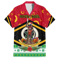 Personalized Vanuatu Christmas Family Matching Summer Maxi Dress and Hawaiian Shirt Santa God Yumi LT05 Dad's Shirt - Short Sleeve Red - Polynesian Pride