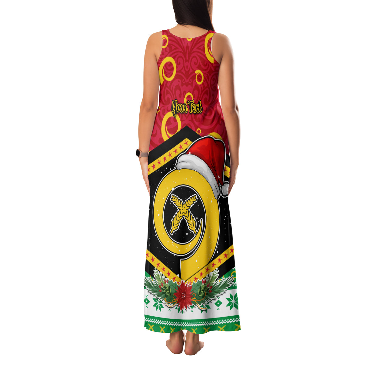 Personalized Vanuatu Christmas Family Matching Tank Maxi Dress and Hawaiian Shirt Santa God Yumi LT05 - Polynesian Pride