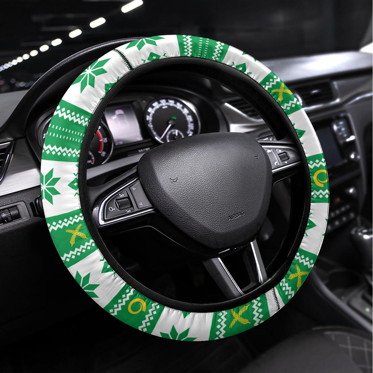 Vanuatu Christmas Steering Wheel Cover Santa God Yumi