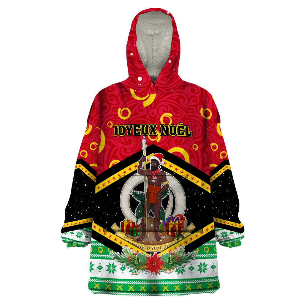 Personalized Vanuatu Christmas Wearable Blanket Hoodie Santa God Yumi LT05 One Size Red - Polynesian Pride