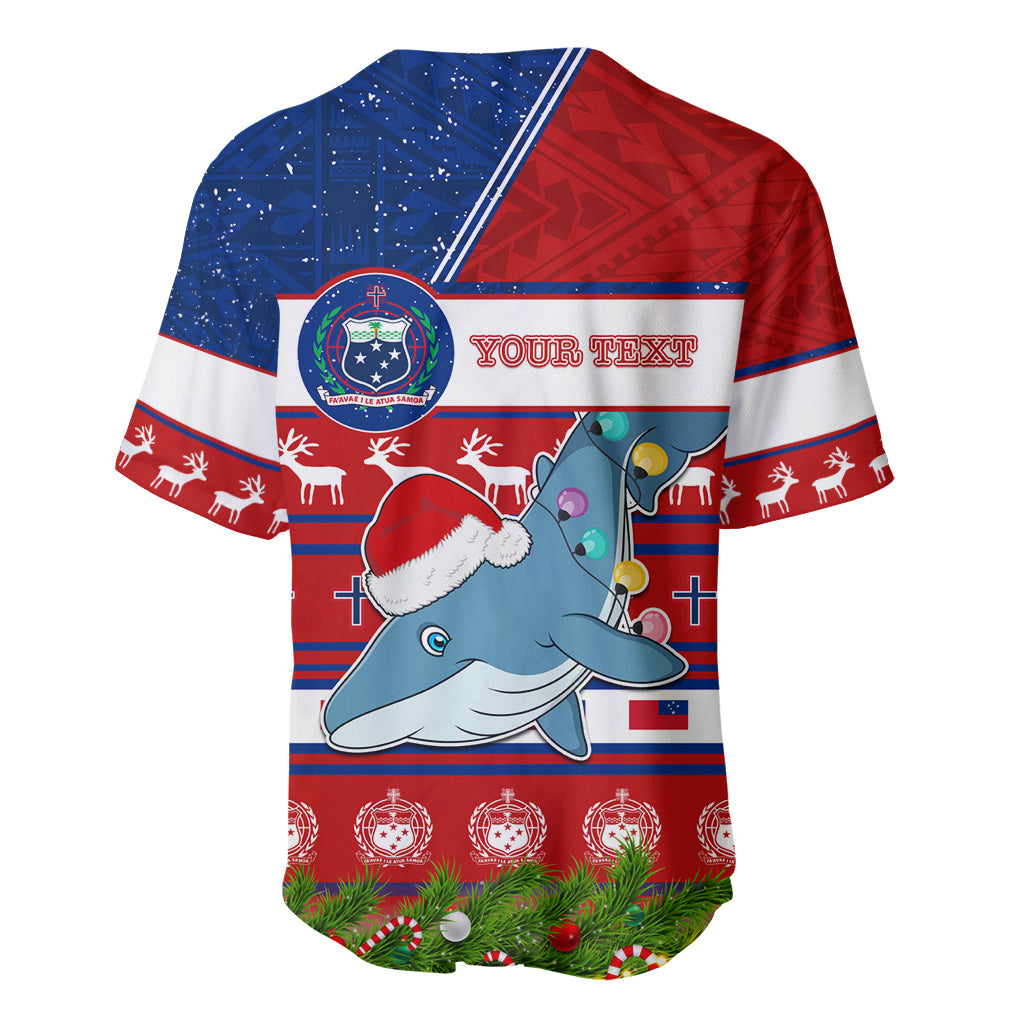 Personalized Samoa Christmas Baseball Jersey Santas Whale Manuia Le Kerisimasi LT05 - Polynesian Pride